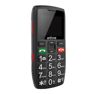 artfone C1 Negro - Teléfono Móvil para Personas Mayores丨Senior Móviles de Teclas Grandes丨Doble SIM丨Llamada Rápida丨Radio丨Botón SOS丨Linterna丨Volumen Alto丨Batería de 1800 mAh丨Bloqueo de teclas丨Bluetooth