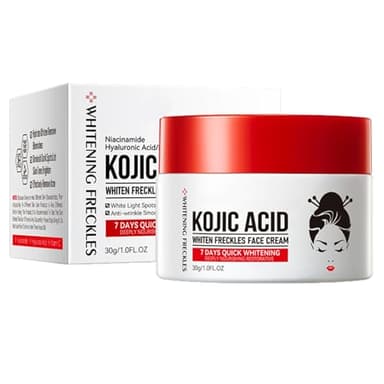 Crema Blanqueadora Facial,Crema Facial para Manchas Oscuras,Crema de ácido kójico,Crema correctora de manchas oscuras de ácido kójico,Crema facial blanqueadora de colágeno Crema reafirmante 1PC