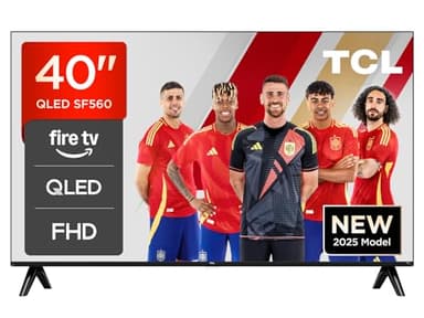 TCL 40SF560 – Smart QLED Full HD 40" TV Direct LED con Fire TVy HDR, Pulsa y Pregunta a Alexa, diseño metálico sin Bisel