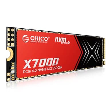 ORICO 1TB M.2 NVMe SSD para Juegos, hasta 7100MB/s, 17μs de Tiempo de Respuesta, Unidad Interna PCIe Gen 4, Compatibilidad con PS5 y PC, Viene con Disipador Térmico-X7000