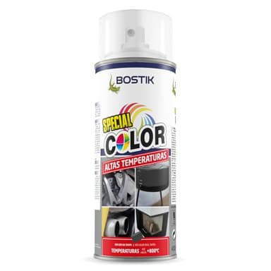 Bostik ALTAS TEMPERATURAS AT800 Transparente, Spray de Pintura, Acabado Mate, Hasta 350ºC, Seca en 5 Minutos, Alto Poder de Cubrición, Interior y Exterior, Bote 400 ml