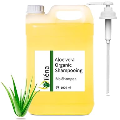 Champú Biológico, Anticaída, con Aloe Vera, Argán, Queratina y Ceramidas Vegetales, Fórmula Vegana, Sin Sulfatos, Todo Tipo de Cabello, Reconstruye Cabello Dañado 1000 ml