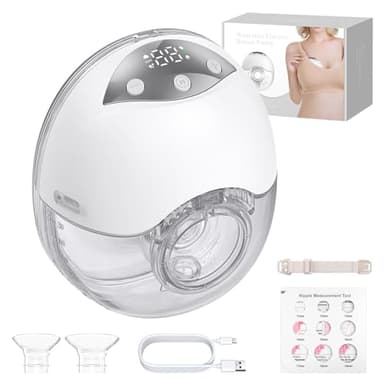 YGiTK Sacaleches Eléctrico Manos Libres Extractor de Leche Portátil Silenciosa con 4 Modos y 12 Niveles, Con Brida de 19/21/24 mm y Gran Capacidad de 210 ml, Diseño Antidesbordamiento para Oficina