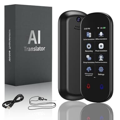 Dispositivo traductor de idiomas con 139 idiomas, traductor instantáneo sin WiFi, traducción de voz en tiempo real bidireccional, pantalla táctil de 3.1 pulgadas, traductor portátil de voz fotográfica