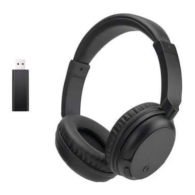 Auriculares InaláMbricos Bluetooth Para Tv, Auriculares InaláMbricos De Graves Profundos Sobre La Oreja Para Adultos Y Personas Mayores, Auriculares Ligeros Para Tv, Pc, TeléFono MóVil (Negro)