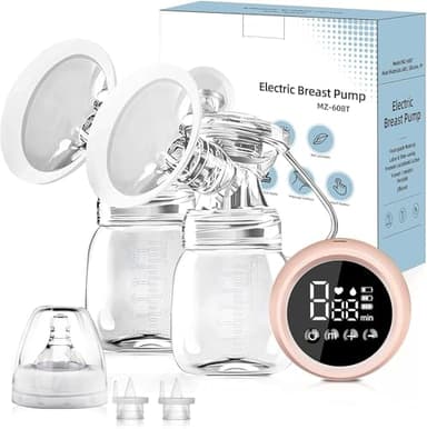 Anluomania Sacaleches Eléctricos Doble, Extractor de Leche Portátil, Extractor de Leche Eléctrico Doble, Sacaleches Eléctricos Portátil Sin BPA, para viajes y hogar, 3 Modos y 9 Niveles, pantalla LED