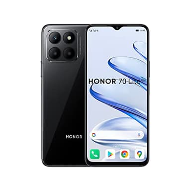 HONOR 70 Lite 5G, Smartphone con Pantalla FullView de 6,5" 90 Hz, Triple cámara de 50 MP, Gran Batería de 5000 mAh, Turbo RAM 4+3GB, Gran Almacenamiento de 128GB, Android 12, Dual SIM, Black