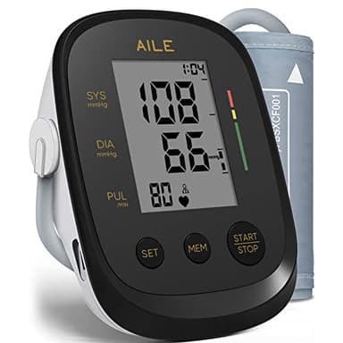 AILE Tensiómetro de Brazo Digital, Medidor Tension Arterial, Monitor De Presión Del Brazalete Tensiómetro 22cm-42cm, Aparato Para Medir La Tension Arterial (Negro)