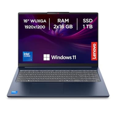 Lenovo IdeaPad Slim 5 Gen 10 - Ordenador Portátil 16" WUXGA (Intel Core i7-13620H, Intel UHD Graphics, 32 GB RAM, 1 TB SSD, Wi-Fi 6, Windows 11 Home) Teclado QWERTY Español- Azul