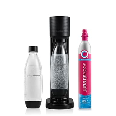 SodaStream Gasador de agua para transformar el agua en agua espumosa, incluye 1 botella de 1 litro y 1 cilindro de dióxido de carbono Co2 alimentaria de 425 gr con enganche rápido