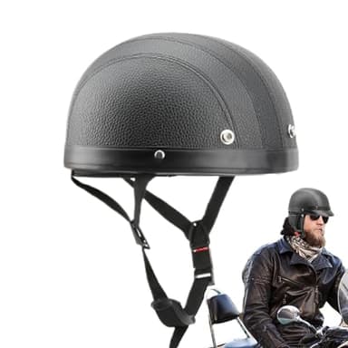 yupeuooe Cascos de Media Cara Retro | Cascos de Moto Vintage de Media Cara para Adultos