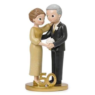 Mopec Y105 Figura para Pastel Pop & Fun de pie Bodas de Oro 21cm, Multicolor, Grande