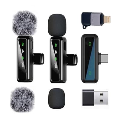 Micrófono inalámbrico de Solapa para iPhone Android iPad, Mini micrófono, micrófono inalámbrico reducción de ruido para grabación de vídeo, Streaming, podcasting, Vlogging, Tiktok, Youtube