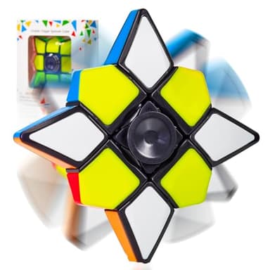 CUBIDI Estrella – Cubo Mágico, Ruleta, y Fidget Spinner en Uno, Acertijo 3x3x1 para Niños y Adultos - Juguete Educativo Ideal para Desarrollo Mental y Entretenimiento, Cumpleaños y Fiestas