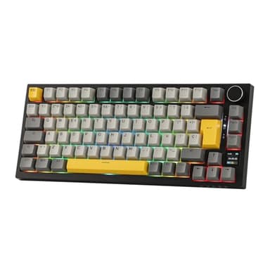 EPOMAKER Ajazz AK820 Pro ISO-ES Teclado Mecánico Inalámbrico, con Pantalla & Perilla, 2.4G/BT/USB, Iluminación RGB, Software Personalizado, Teclado Gaming de 75% Distribución Española para PC/Mac