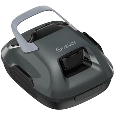 Gosvor Automático Limpiador de Piscinas sin Cable, con Doble accionamiento con 1,5 Horas de Autonomía, Devolución Automática, para Piscinas sobre el Suelo de hasta 80m²