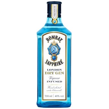 Bombay Sapphire London Dry Gin, 40% Vol., 70 cl / 700 ml, bebida espirituosa 100% infusionada al vapor con 10 botánicos seleccionados a mano