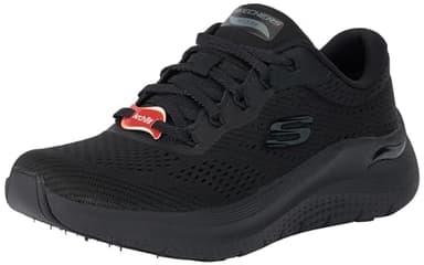 Skechers Arch Fit 2.0 Big League, Tenis Bajos Mujer, Black Mesh/Gunmetal Trim, 38 EU
