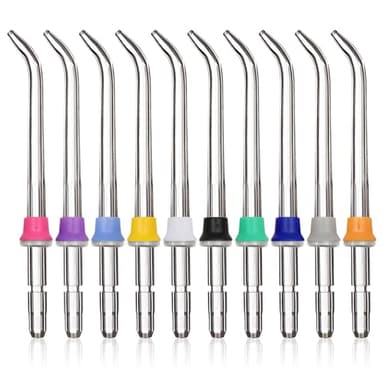 BORISCA 10 Piezas Colorido Water Flosser Recambios Compatible con WaterPik, Repuestos Water Flosser Boquilla para Irrigador Dental, Irrigador Dental Boquilla para Limpiar Dientes Encías Brackets