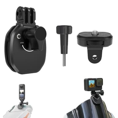 Moto Parabrisas Montar Abrazadera Clip Aluminio Compatible para Gopro Hero 13 12 11 10 9 8 dji Acción 4 3 2 Moto Parabrisas Soporte Compatible para insta360 X5 X4 X3 X2 X RS Deportes Acción Cámara