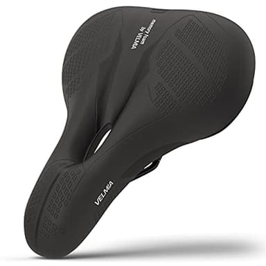 Velmia - Sillín para Bicicleta de Senderismo, Muy cómodo para Hombres y Mujeres, diseño de 3 Zonas, sillín Impermeable y ergonómico
