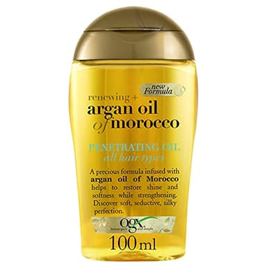 OGX Argan oil of Morocco Penetrating Oil (1 x 100 ml), aceite para el pelo seco y dañado con aceite de argán, fortalece y renueva el cabello dejándolo sedoso