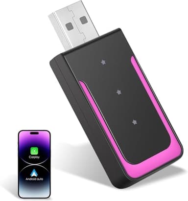 Gaethra Adaptador Inalámbrico para CarPlay y Android Auto, Plug & Play, USB C/USB-A, Compatible con iOS 10+/Android 11+, Adecuado para vehículos Que Funcionan con CarPlay/Android Auto, CZHZ02
