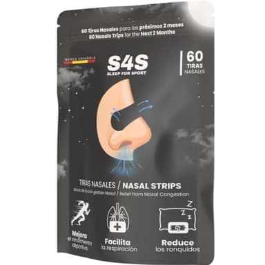 60 Tiras Nasales Deportivas | Mejora el Rendimiento y la Respiración | Alivio de Congestión Nasal | Hipoalergénicas y Suaves con la Piel