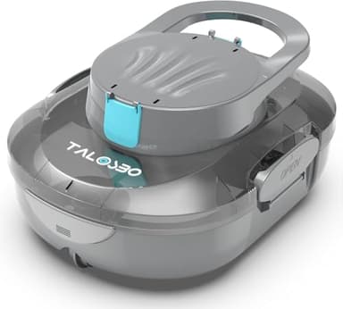 TALOSBO Pleco S1 Robot Piscina, Doble Motor Limpiafondos Piscina Sin Cable, 80 Min de Limpieza, Carga en 2.5h, Autoaparcable, para Piscinas de Fondo Plano