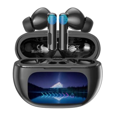 MTOXW XP12 Auriculares Traductores de Idioma AI, Traductor Instantaneo de Voz 3 en 1 en 135 Idiomas y Acentos con APP, Bluetooth 5.6 Auriculares con Pantalla Táctil 48 Horas duración para Viajes