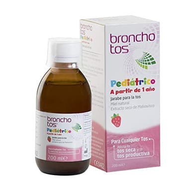 P DELAPIEL Bronchotos Pediátrico – Jarabe tos seca y productiva. Niños partir de 1 año. Sin Lactosa. Sin Gluten. Sabor fresa