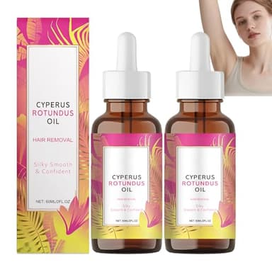 Cyperus Rotundus - Aceite para depilación, hidratación y calmante Cyperus para reducir el crecimiento del vello corporal, aceite calmante después de la depilación, piernas, axilas (2 unidades)