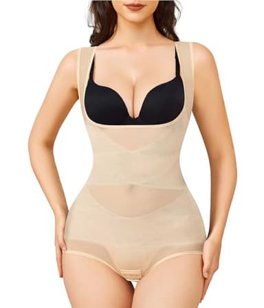 KUMAYES Fajas Reductoras Mujer Abdomen Body Reductor Adelgazante Control de Barriga Lencería Moldeadora Invisible Shapewear Bodysuit Shaper Posparto