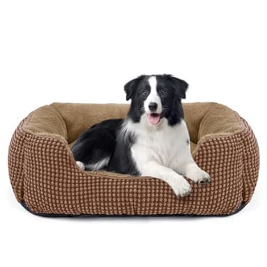 FURTIME Cama Perro, Cama Perros Medianos Lavable Esponjoso, Camas Perros Antideslizante Ansiolítico, 63x53x20cm
