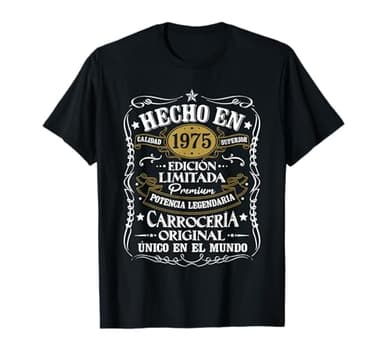 50 Cumpleaños 50 Años Hombre Hecho en 1975 Vintage Regalo Camiseta