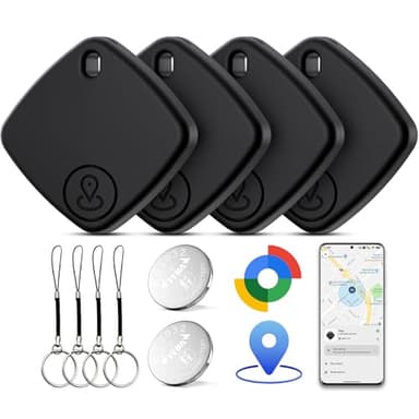 Air Tracker Tag Android, 4 Pack Smart Tracker Tag, Localizador Bluetooth Compatible con Google Find Hub (Solo Android), Impermeable IP67, Bluetooth Tracker para Maletas, Cartera, Equipaje