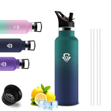 Botella Agua Acero Inoxidable- 500ml- Botella Termica, A Prueba de Fugas, Fácil de Limpiar, Cantimplora Gym, Mantiene 24H Frio/12H Calor, Cantimplora para Escuela, Cámping, Oficina, Gym