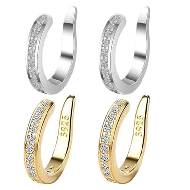 GXGM 2 pares de pendientes de clip de oreja S925, correctores de oreja, pendientes de corrección de orejas salientes