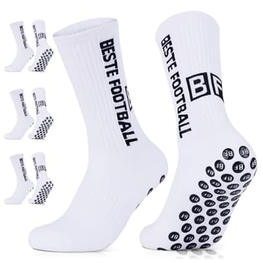 BESTE FOOTBALL Calcetines Antideslizantes Futbol 3 Pares, Talla 39-42 43-46 Non-Slip Football Socks, Medias Futbol para Hombre, Mujer y Niño, Calcetines Deportivos para Yoga, Tenis