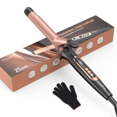 BESTOPE MIX 25 mm Rizador de Pelo Multi-Temperatura, Ondas y Rizos Grandes, Calentamiento Rápido Con Control Preciso de Temperatura Cada Cinco