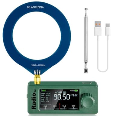 AURSINC SI4732 Mini Radio V3 Receptor de radio de onda corta de bolsillo, todas las bandas HF SW MW VHF, radios transistores USB AM FM LSB, batería de 800 mAh para aventuras al aire libre, viajes y