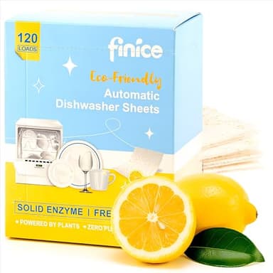 Jabón Lavavajillas Sin Disruptores Endocrinos Ecologico en Tiras |120 usos | Derivado de Plantas | Limpieza Profunda | Protección Cristal | Abrillantador Incorporado