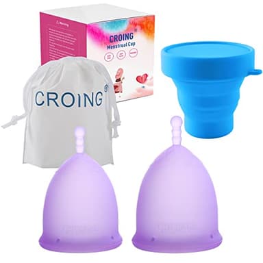 CROING 2 Piezas Copa Menstrual (Morado)