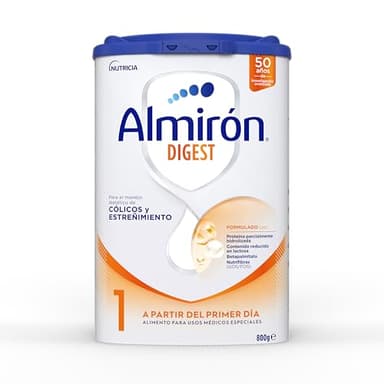 Almirón Digest 1, Leche en Polvo de Inicio Bebé Anti-Cólico y Estreñimiento, Leche Almirón 1 Digest con Beta-Palmitato y Proteína Hidrolizada, Leche Bebé a Partir del Primer Día, 800g
