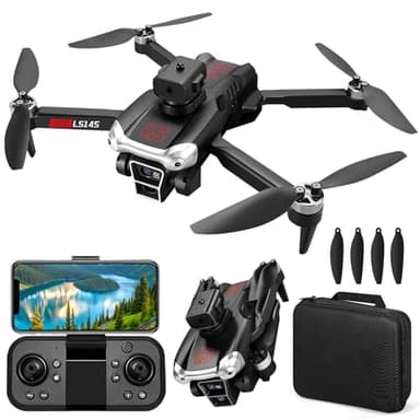 PQETBV Drone con Cámara 1080P, 3 Modos de Velocidad, Mantenimiento de Altitud, 360° Flip, Drones con Motor sin Escobillas, Drone Plegable con Bolsa de Transporte para Principiantes