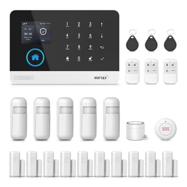 PGST-A103F Alarma WiFi Hogar 2025 - Sistema Seguridad 12 Sensores, Sirena 120dB, Sin Cuotas, Fácil Instalación (Alexa/Google Home)