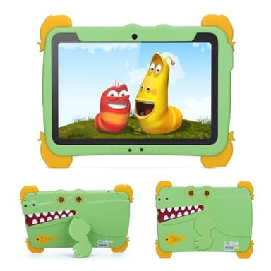 C idea Tableta Infantil Android 13 de 10.1 Pulgadas, con Carcasa, Tableta Infantil ROM de 64 GB de Ram de 4 GB, Pantalla táctil de protección Ocular 6000mah WiFi Education Gift Tableta Infantil Verde