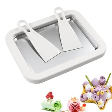 Máquina para Hacer Rollos de Helado - Ice Cream Maker con 2 Espátulas y Placa de Rollos de Hielo para Helados de Yogur
