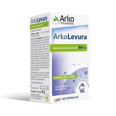Arkopharma Arkolevura 50 Cápsulas Saccharomyces Boulardii 60mg Bienestar Digestivo, Equilibrio Flora Intestinal, Probióticos, Diarrea Y Alteraciones Digestivas, Complemento Alimenticio