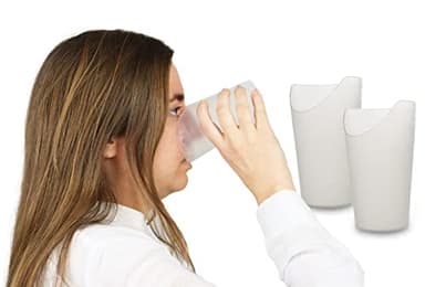 PEPE Mobility Vaso Recortado Disfagia Anti Atragantamiento (x2 uds), Hueco para Nariz, Escotado, Ortopédico, Vasos Adaptados Discapacidad, Reutilizable